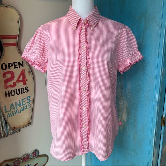 POLO Jeans Company Pink Gingham Button Down Shirt - Picture 1 of 8